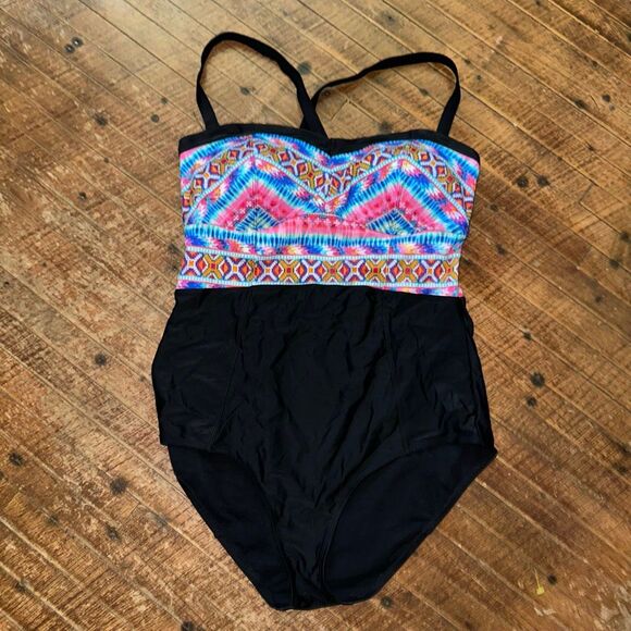 Torrid 1x one piece vixen pinup girl full figure swimsuit - Picture 2 of 5